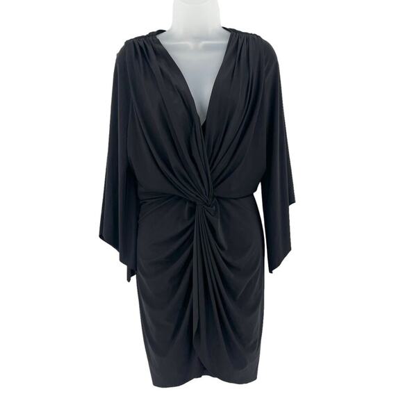 MISA LOS ANGELES Teget Knot Front Tulip Hem Mini Dress Black Size Small NWT - Picture 3 of 6